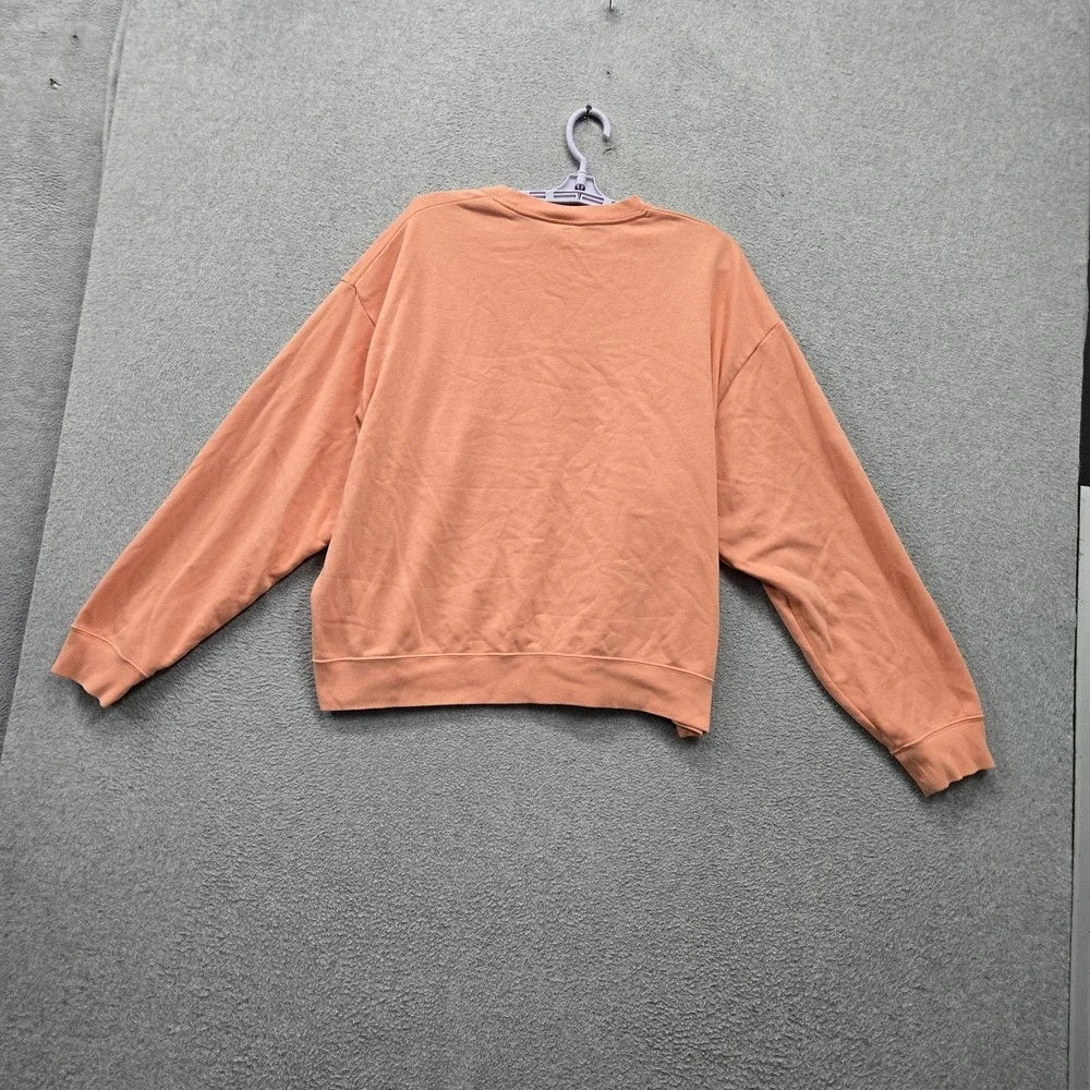 Nike Women Sweatshirt XL Peach Embroidered Crewneck Varsity All Seasons